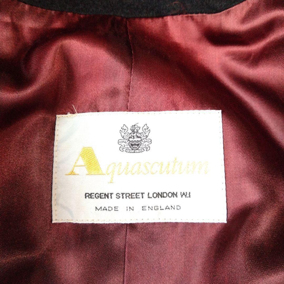 Aquascutum Long Coat Asian fit XL US size L Black Authentic