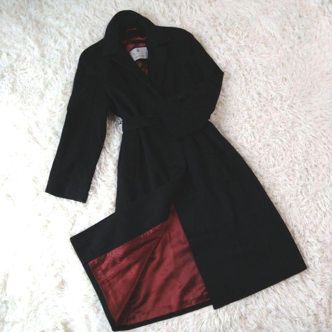 Aquascutum Long Coat Asian fit XL US size L Black Authentic