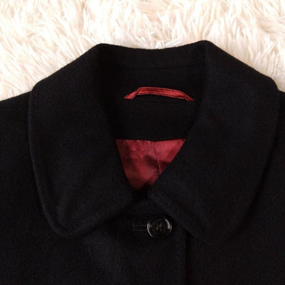 Aquascutum Long Coat Asian fit XL US size L Black Authentic