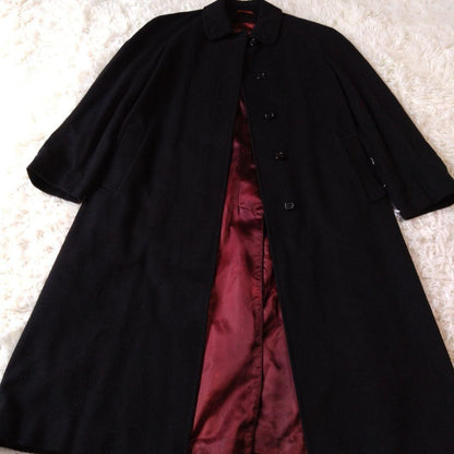 Aquascutum Long Coat Asian fit XL US size L Black Authentic