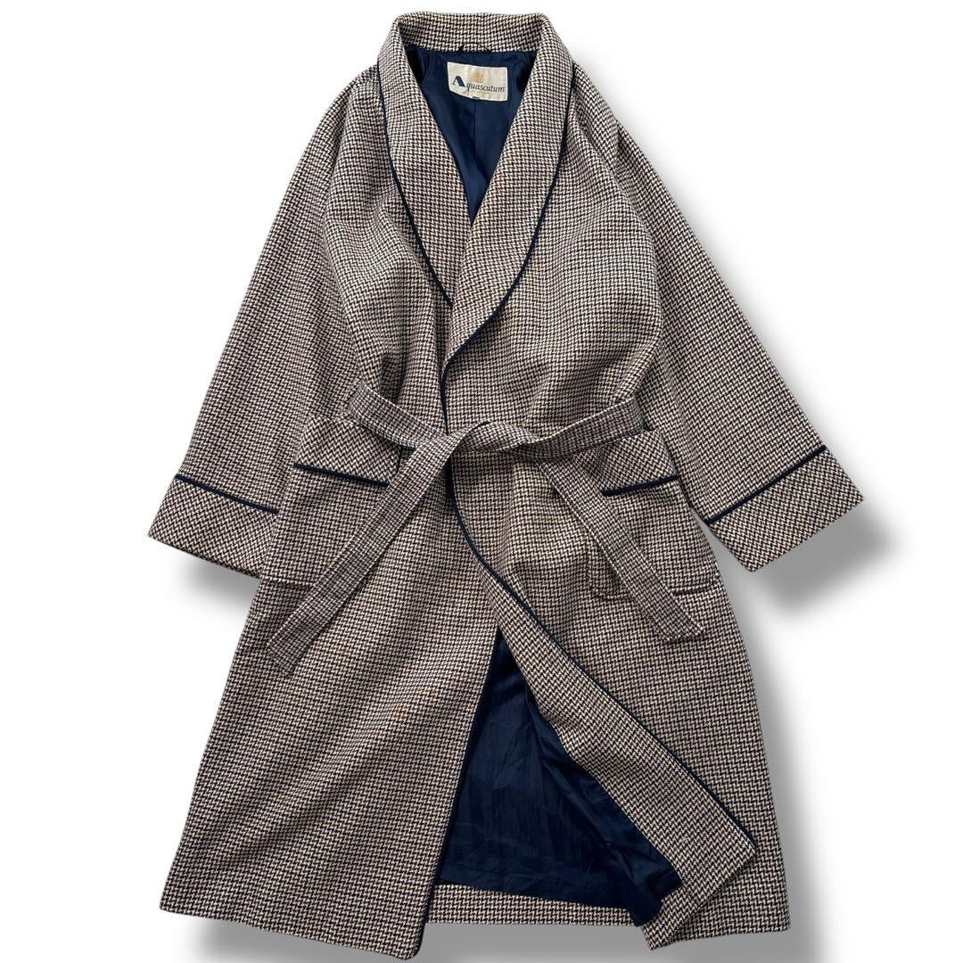 Aquascutum Long Coat Asian fit L US size M Check Authentic
