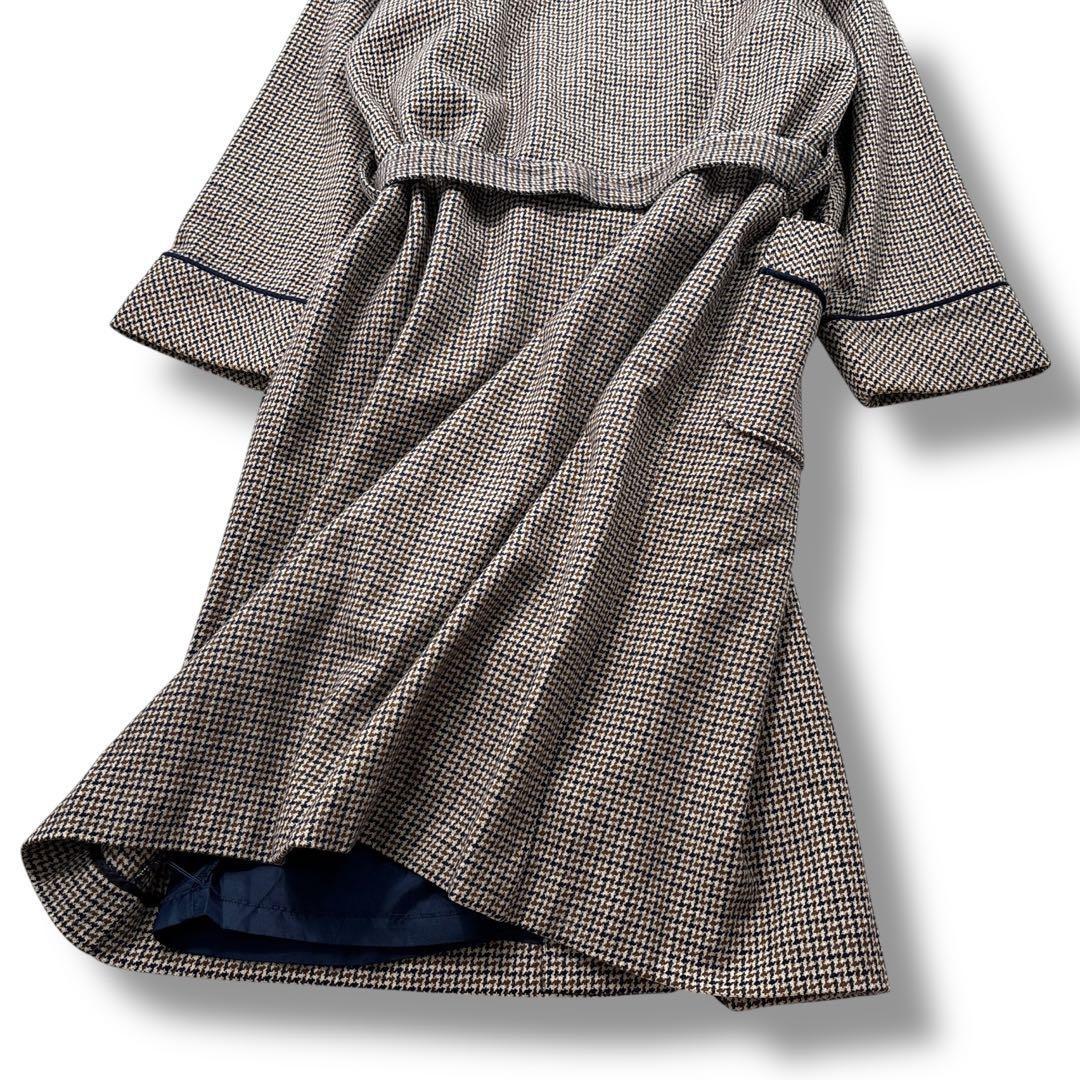 Aquascutum Long Coat Asian fit L US size M Check Authentic