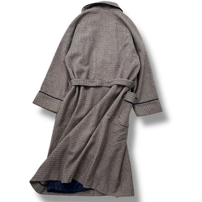 Aquascutum Long Coat Asian fit L US size M Check Authentic