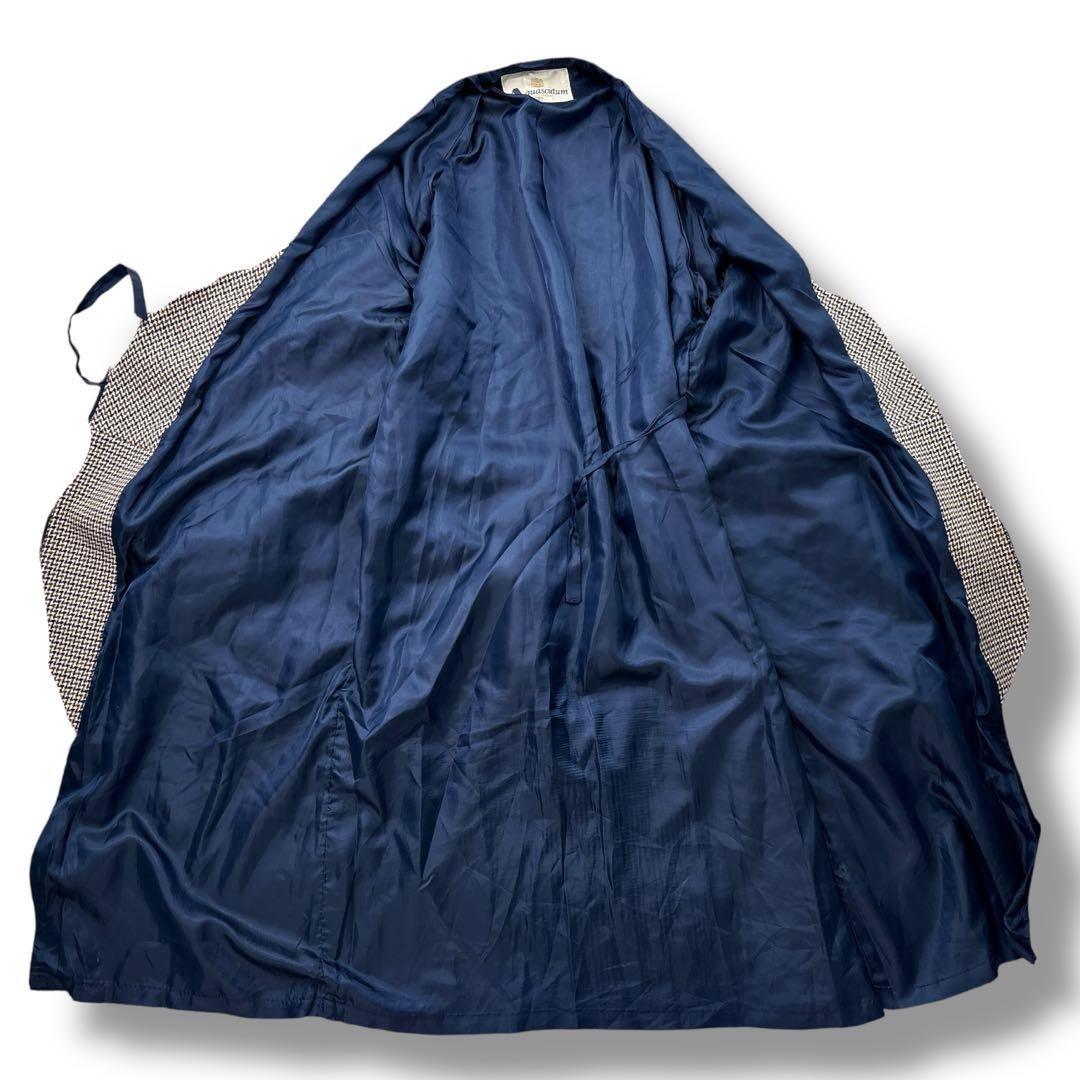 Aquascutum Long Coat Asian fit L US size M Check Authentic
