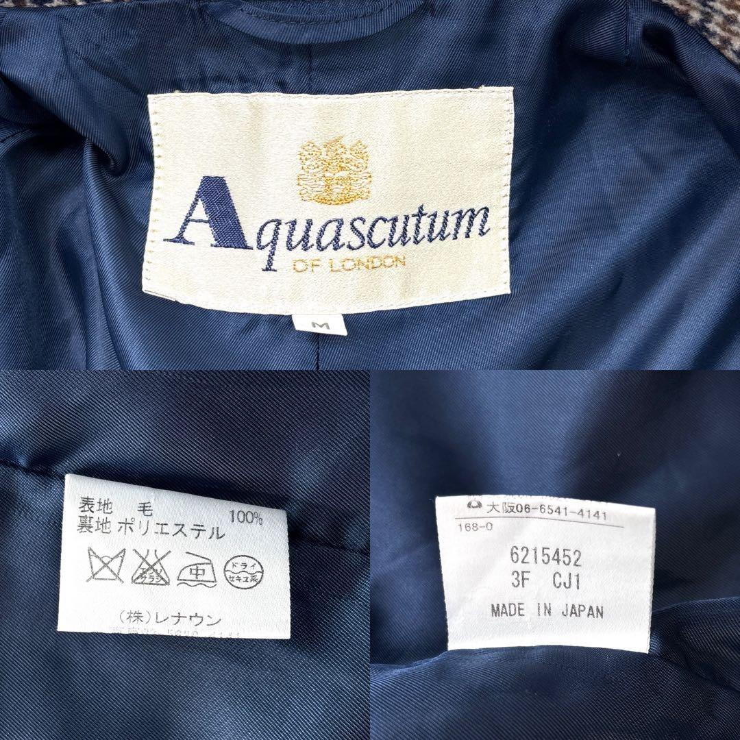Aquascutum Long Coat Asian fit L US size M Check Authentic