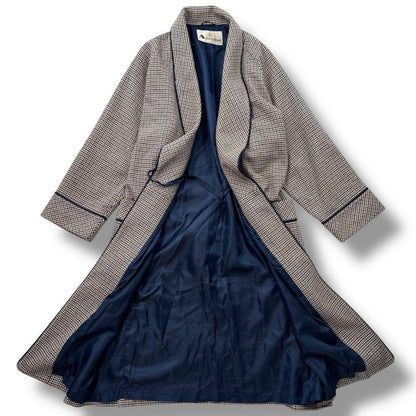 Aquascutum Long Coat Asian fit L US size M Check Authentic