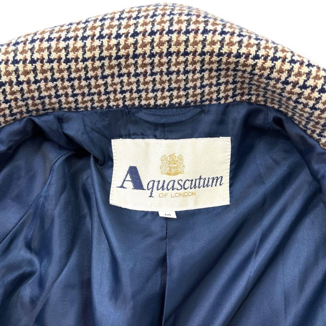 Aquascutum Long Coat Asian fit L US size M Check Authentic