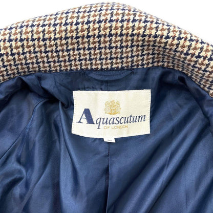 Aquascutum Long Coat Asian fit L US size M Check Authentic