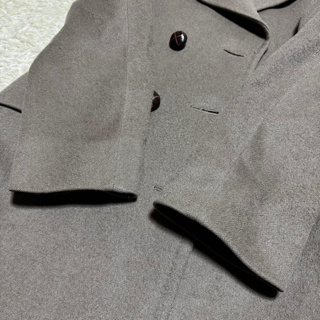 Aquascutum Double Chester Coat Asian fit L US size M Greige Authentic