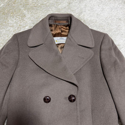 Aquascutum Double Chester Coat Asian fit L US size M Greige Authentic