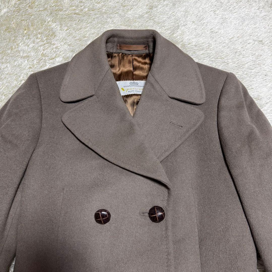 Aquascutum Double Chester Coat Asian fit L US size M Greige Authentic