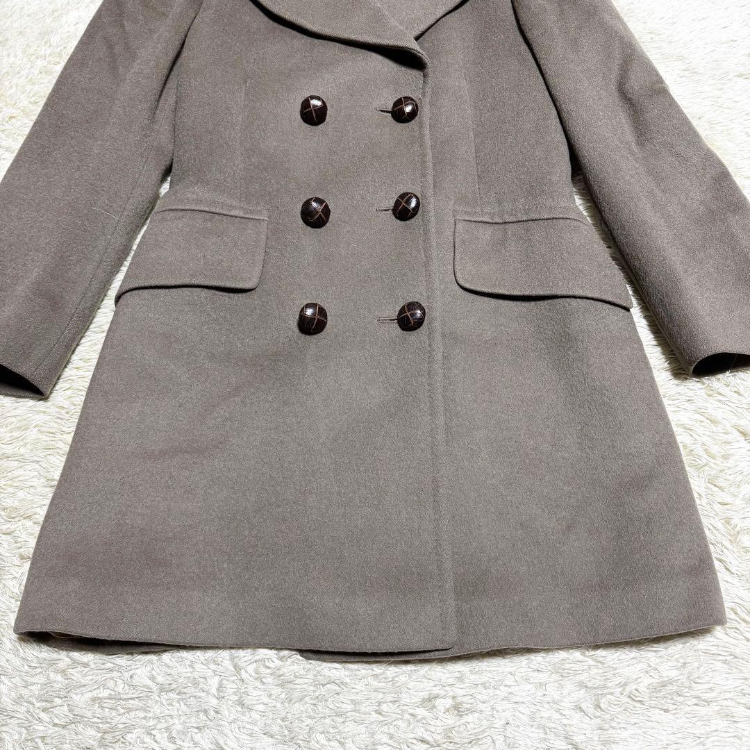Aquascutum Double Chester Coat Asian fit L US size M Greige Authentic