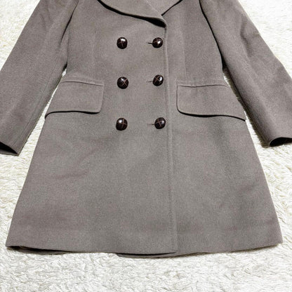 Aquascutum Double Chester Coat Asian fit L US size M Greige Authentic