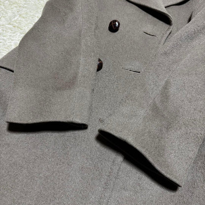 Aquascutum Double Chester Coat Asian fit L US size M Greige Authentic