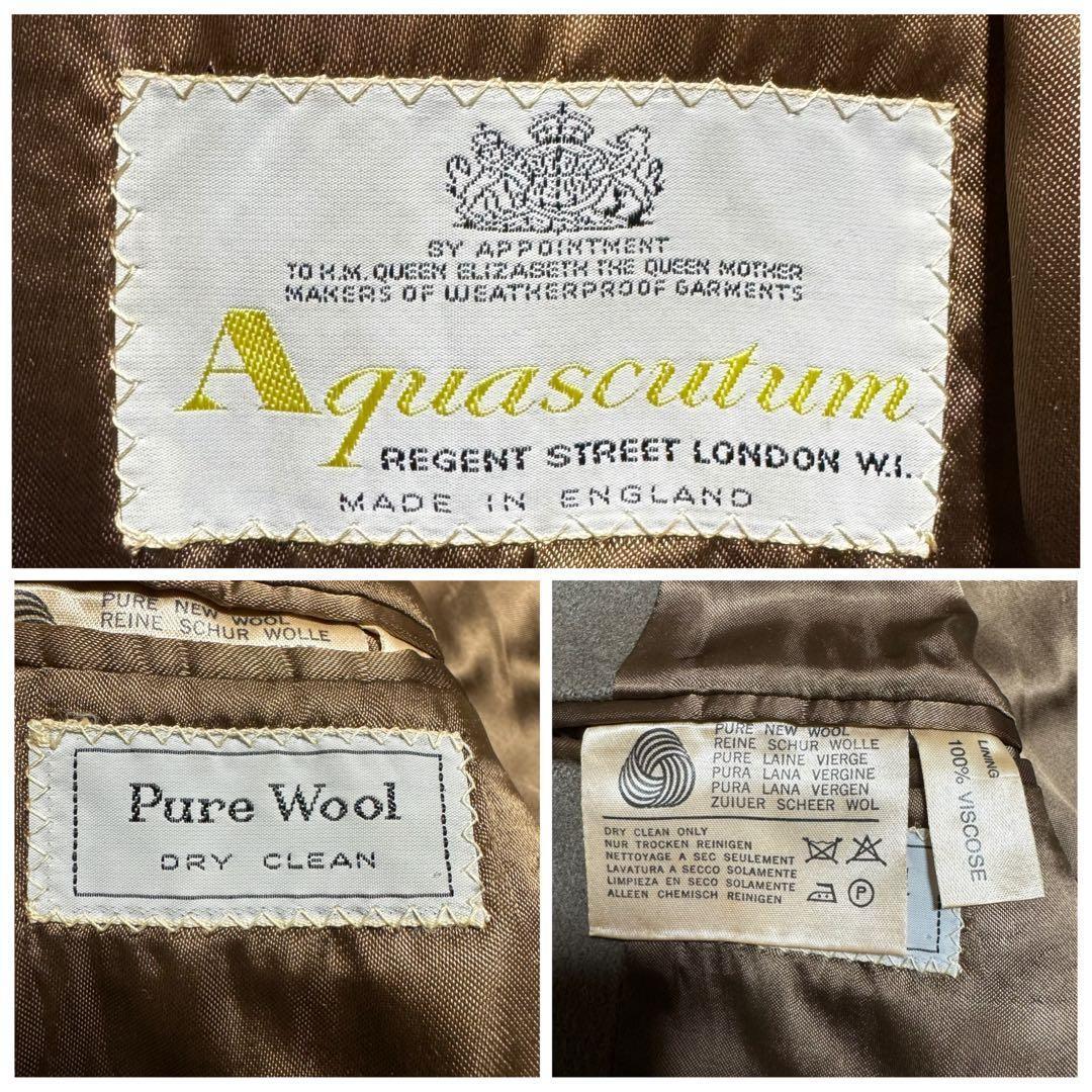 Aquascutum Double Chester Coat Asian fit L US size M Greige Authentic