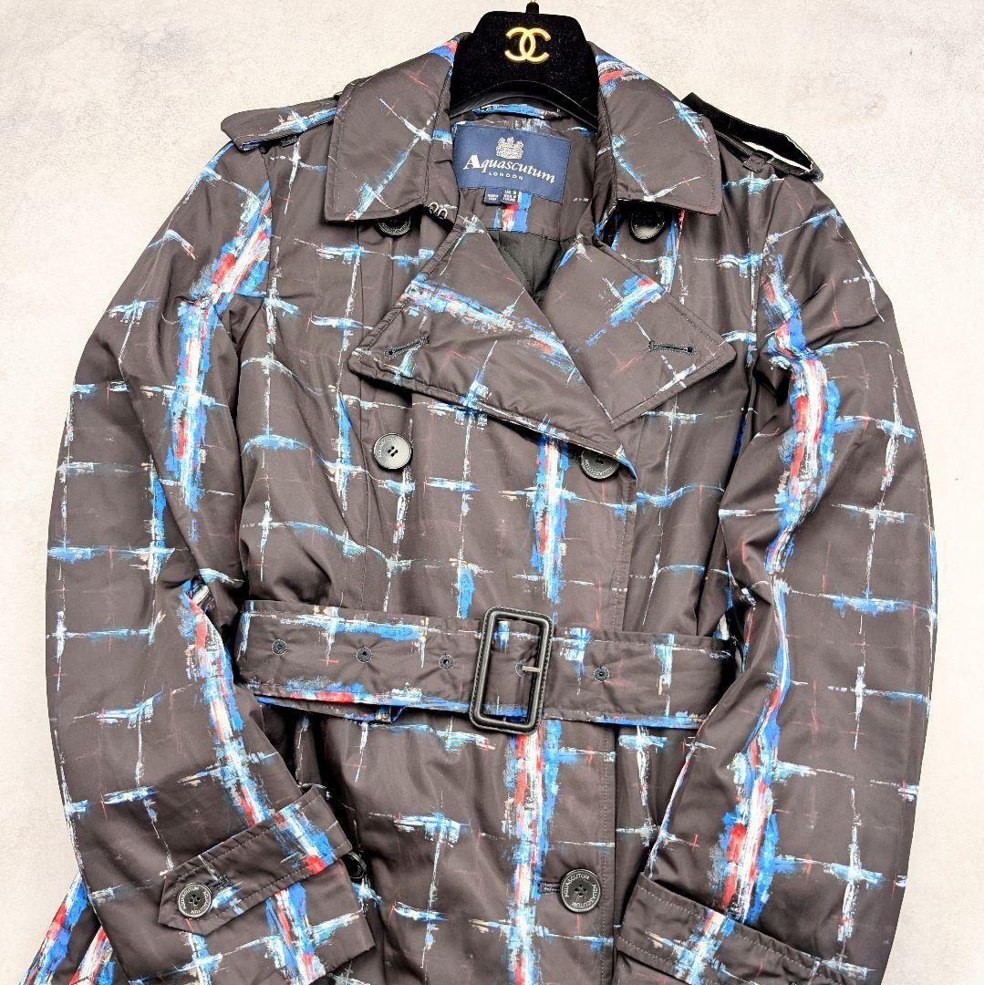 Aquascutum Trench Coat Asian fit L 40 US size M Black Authentic