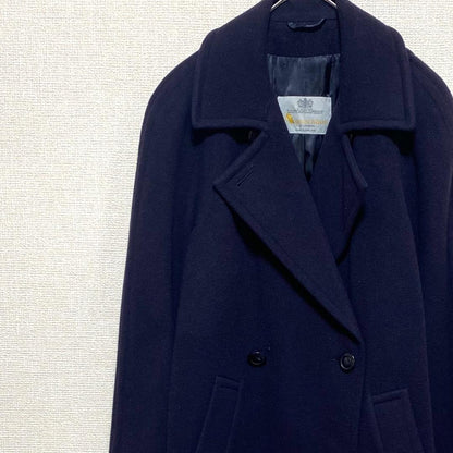 Aquascutum Long Coat FREE SIZE Navy Authentic