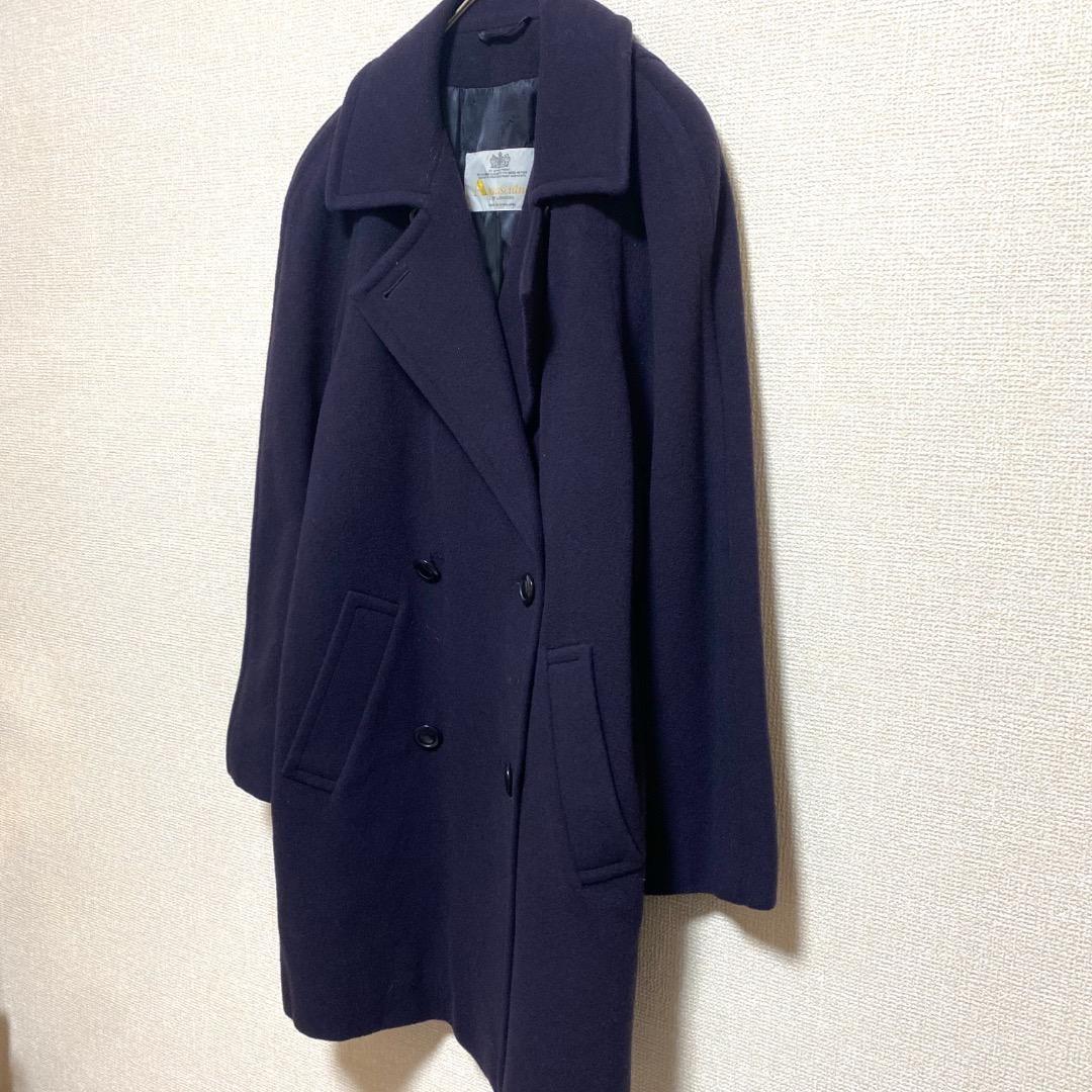 Aquascutum Long Coat FREE SIZE Navy Authentic