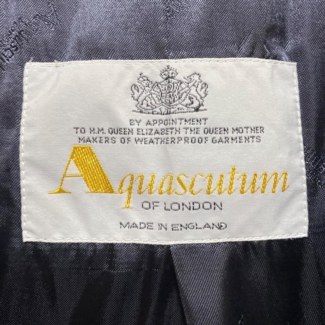 Aquascutum Long Coat FREE SIZE Navy Authentic