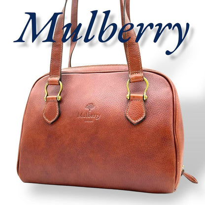 MULBERRY Hand Bag Tote Purse Leather Brown Authentic