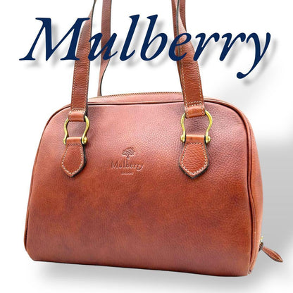 MULBERRY Hand Bag Tote Purse Leather Brown Authentic