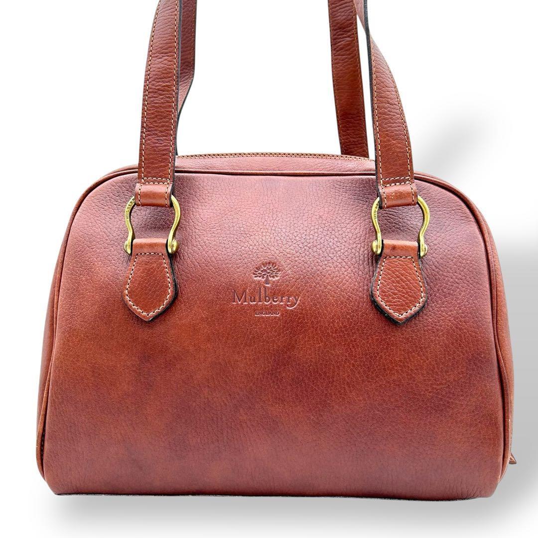 MULBERRY Hand Bag Tote Purse Leather Brown Authentic