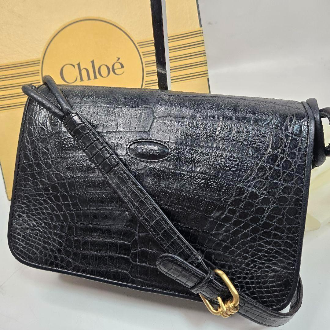 Chloe Shoulder Bag Purse Leather Black Authentic