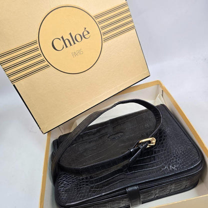 Chloe Shoulder Bag Purse Leather Black Authentic