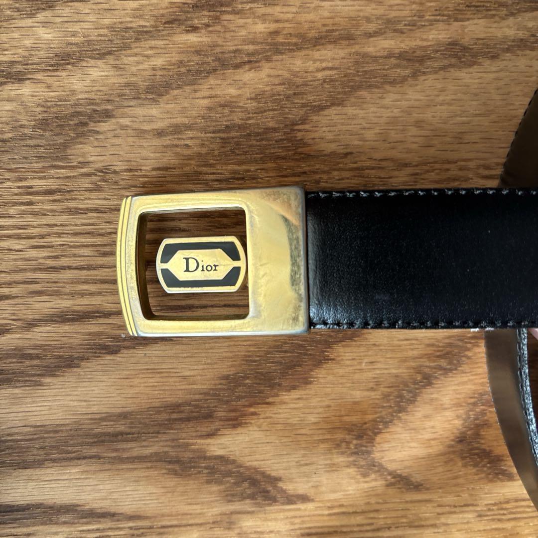 Christian Dior Men's Belt Logo Gold Authentic