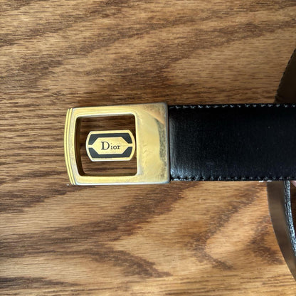 Christian Dior Men's Belt Logo Gold Authentic