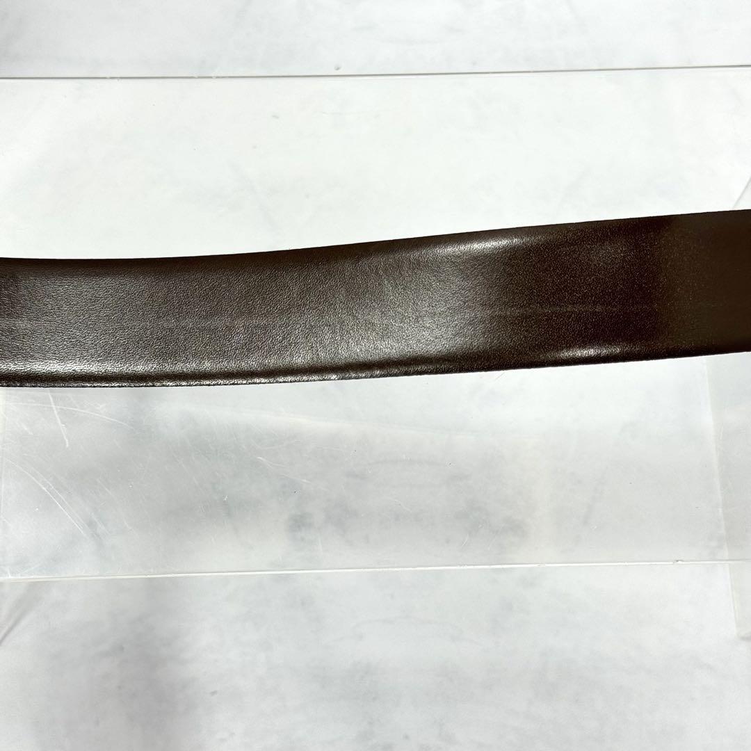 Christian Dior Men's Belt Logo Leather Black Gold Authentic