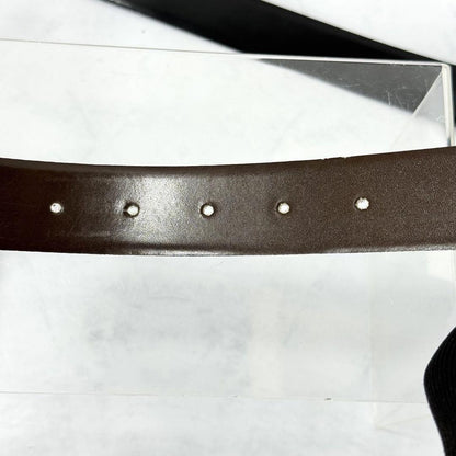 Christian Dior Men's Belt Logo Leather Black Gold Authentic