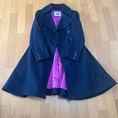 Aquascutum Coat Asian fit M US size S Navy Authentic