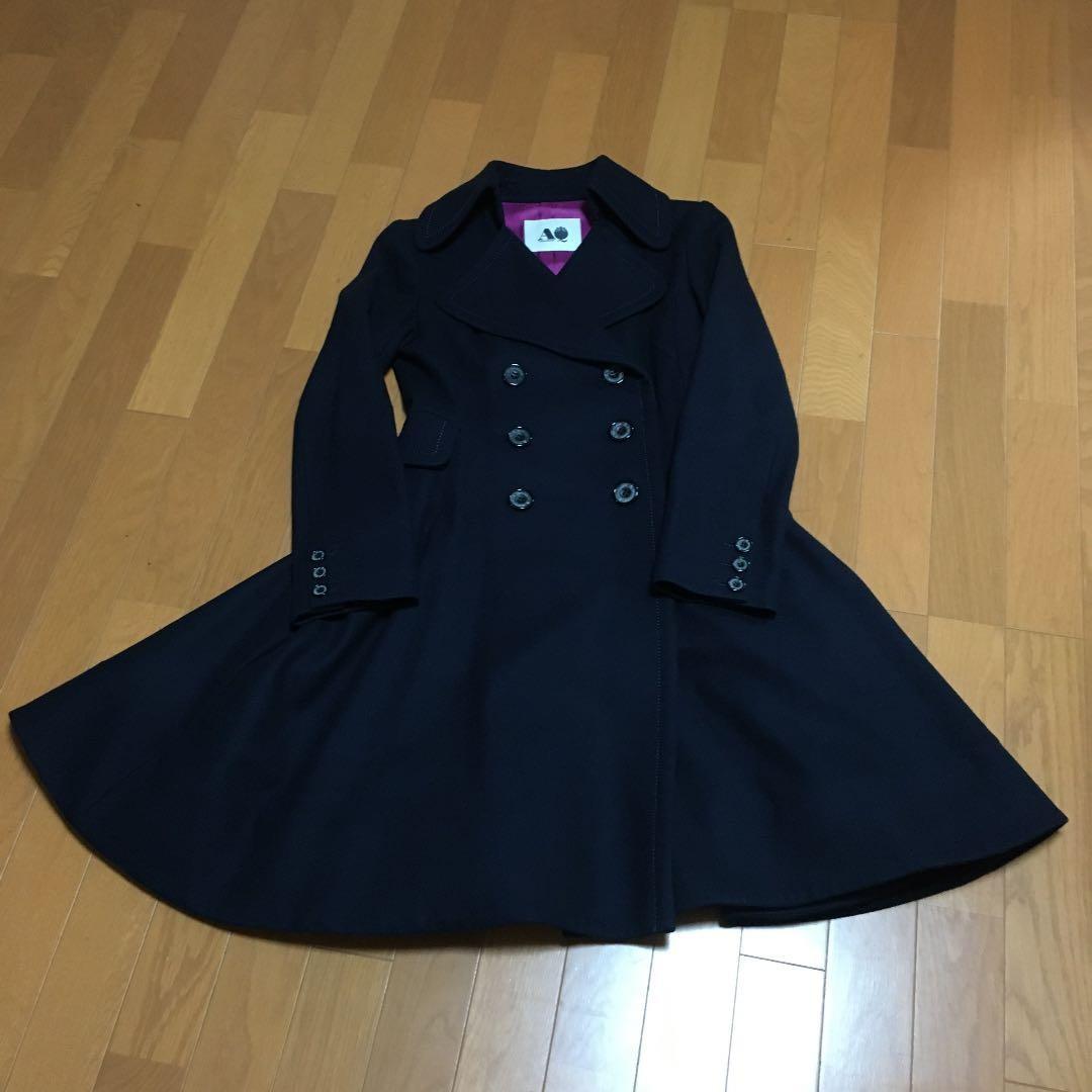 Aquascutum Coat Asian fit M US size S Navy Authentic