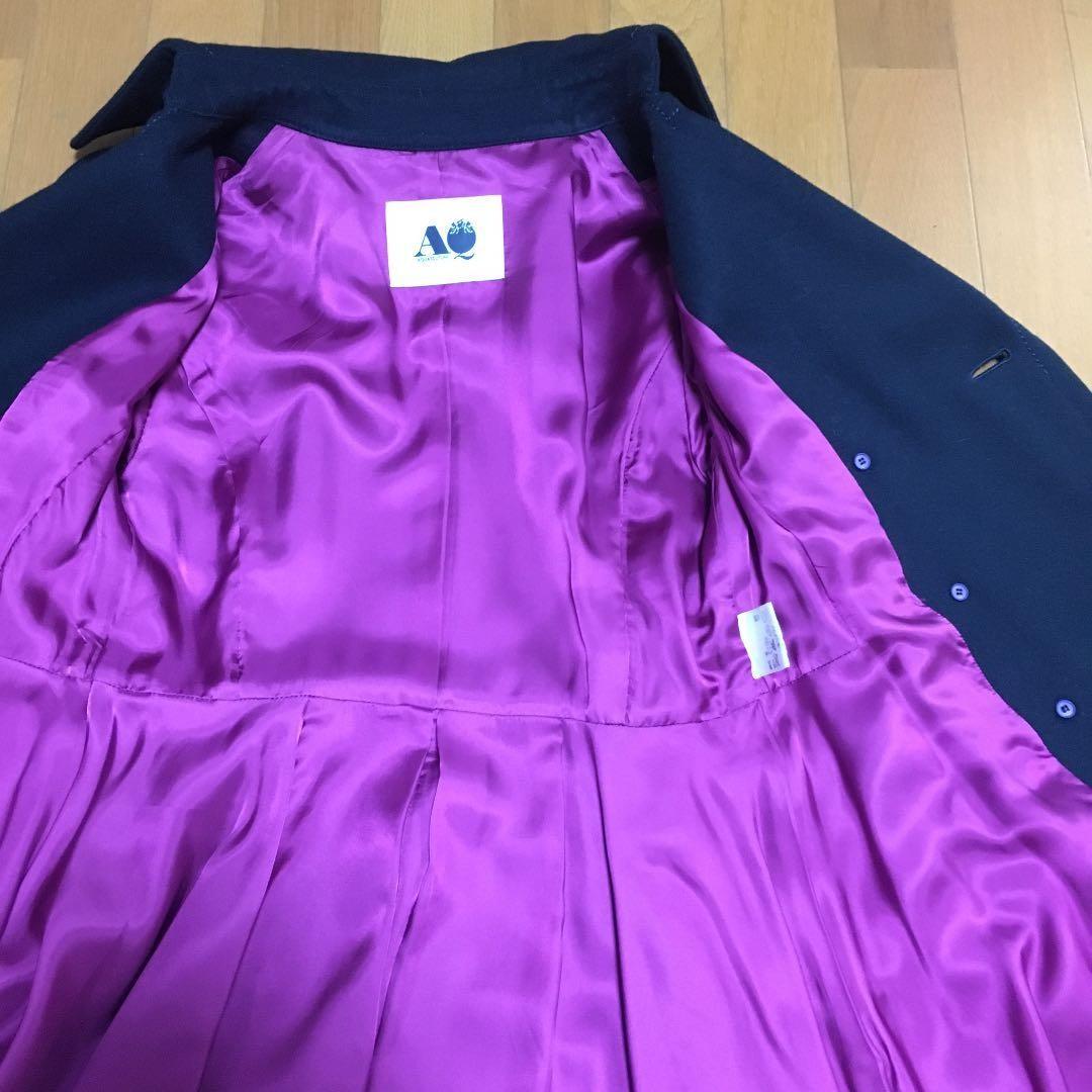 Aquascutum Coat Asian fit M US size S Navy Authentic