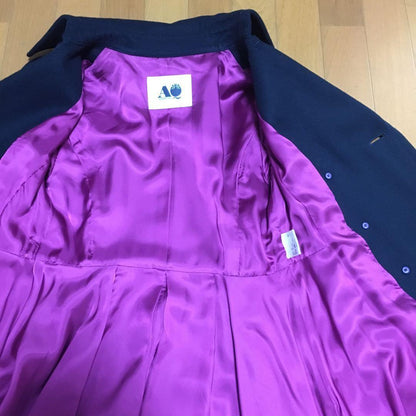 Aquascutum Coat Asian fit M US size S Navy Authentic