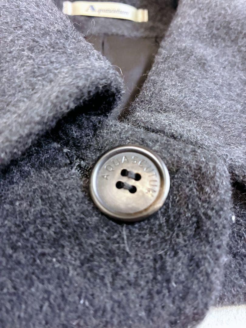 Aquascutum Long Coat Asian fit M US size S Charcoal Gray Authentic