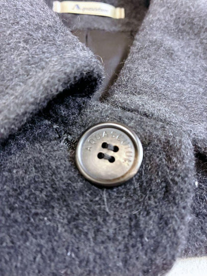 Aquascutum Long Coat Asian fit M US size S Charcoal Gray Authentic