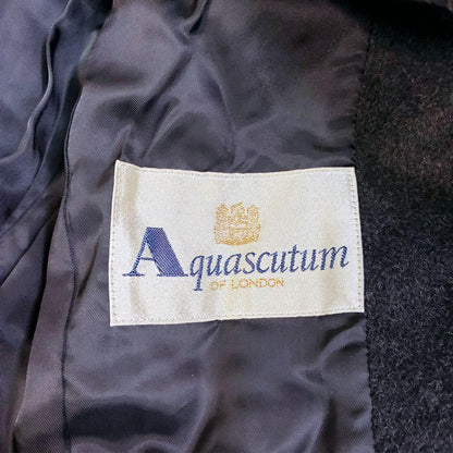 Aquascutum Long Coat Asian fit M US size S Charcoal Gray Authentic