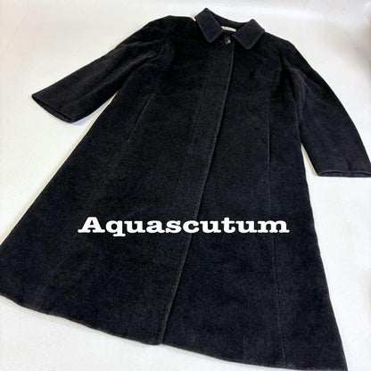Aquascutum Long Coat Asian fit M US size S Charcoal Gray Authentic