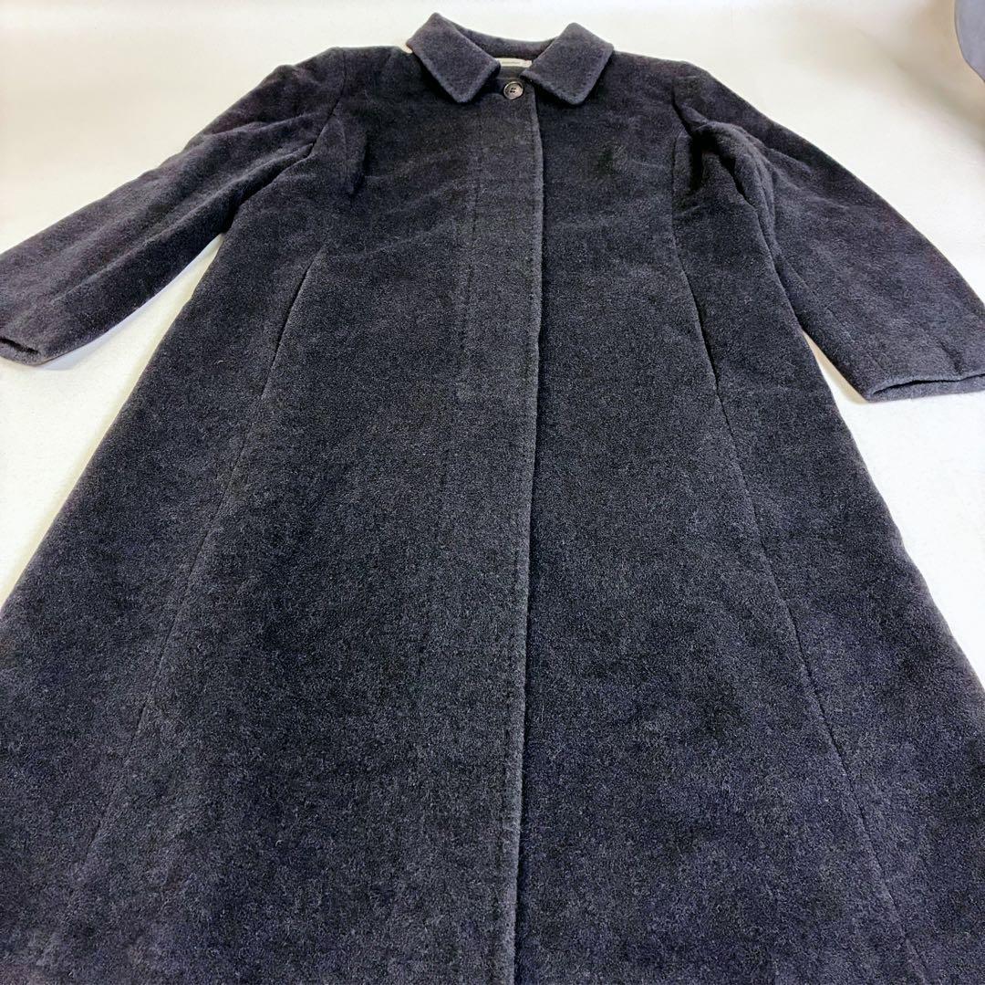 Aquascutum Long Coat Asian fit M US size S Charcoal Gray Authentic