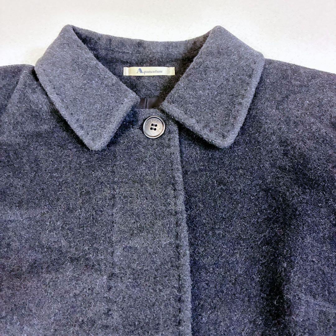 Aquascutum Long Coat Asian fit M US size S Charcoal Gray Authentic