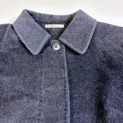Aquascutum Long Coat Asian fit M US size S Charcoal Gray Authentic