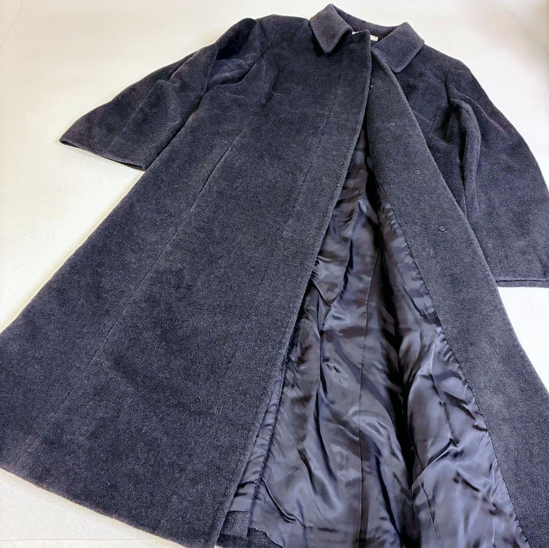Aquascutum Long Coat Asian fit M US size S Charcoal Gray Authentic