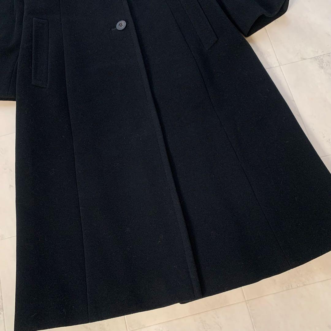 Aquascutum Long Coat Asian fit M US size S Black Authentic
