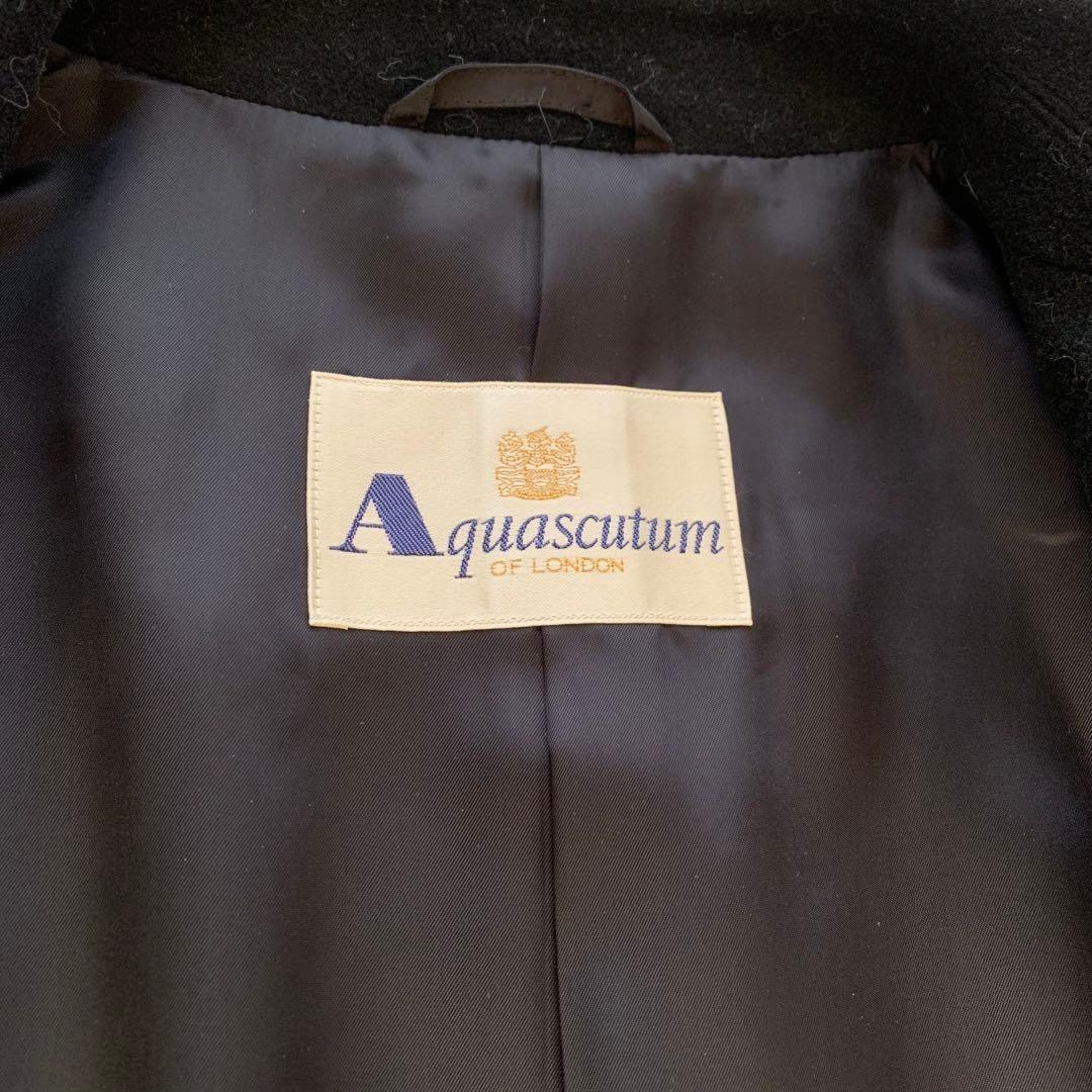 Aquascutum Long Coat Asian fit M US size S Black Authentic