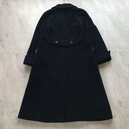 Aquascutum Long Coat Asian fit M US size S Navy Authentic