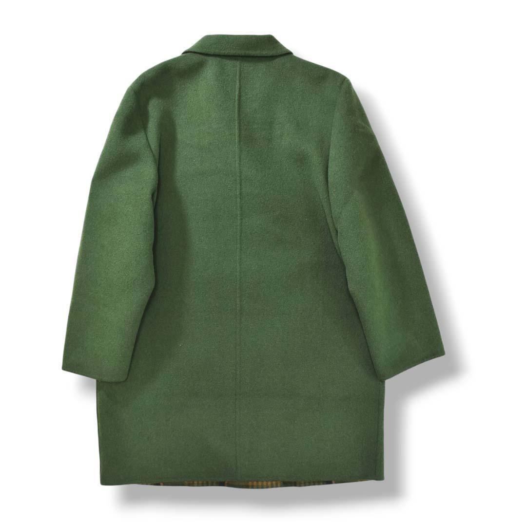 Aquascutum Double-breasted wool Coat Asian fit XL US size L Green Authentic