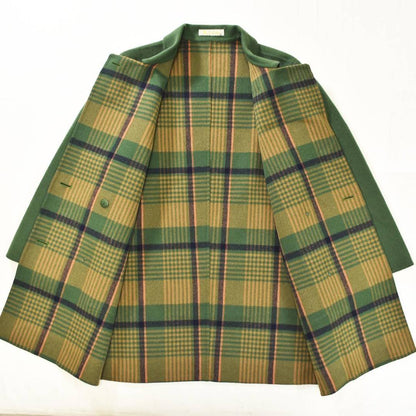 Aquascutum Double-breasted wool Coat Asian fit XL US size L Green Authentic