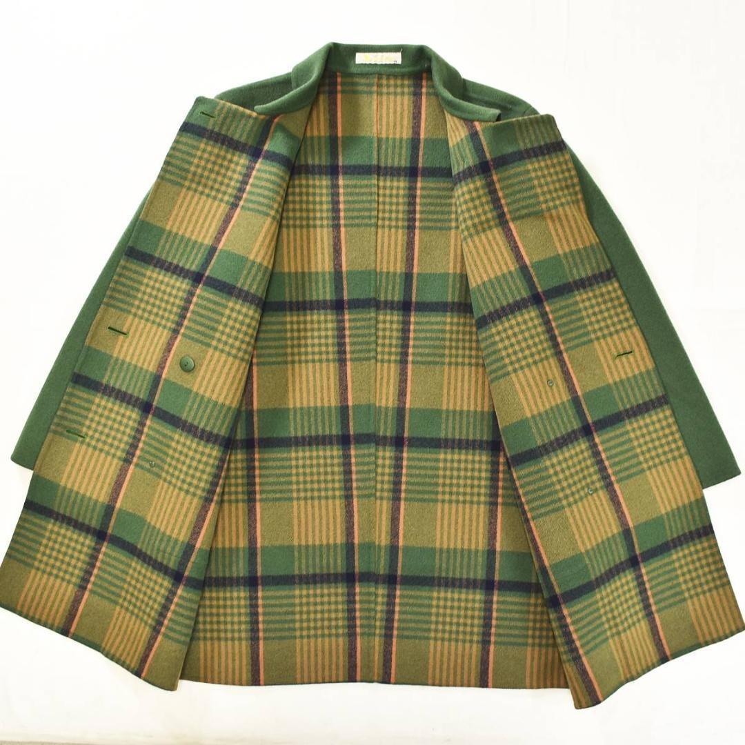 Aquascutum Double-breasted wool Coat Asian fit XL US size L Green Authentic